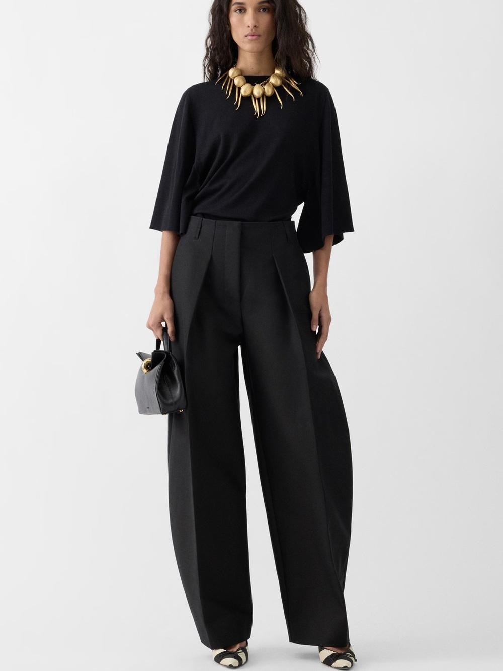 A. L.C. Wide-Leg Trousers in Black